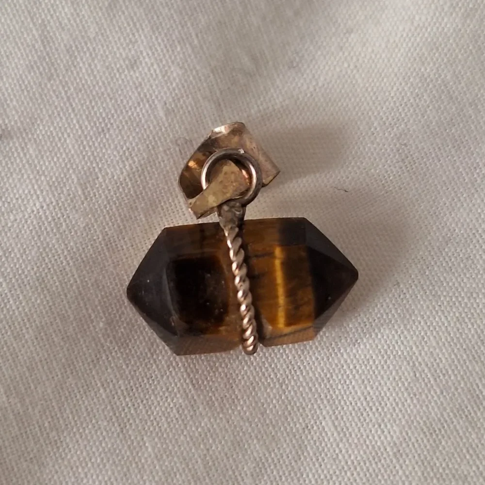 Silver Cats Eye Brown, Pendant, Charm